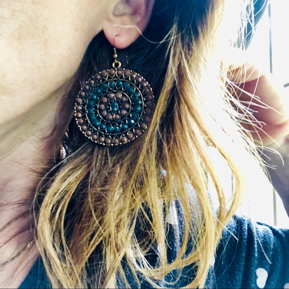 Beaded filigree earrings